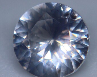 Round Cut White Sapphire: Natural Ceylon Gemstone, 0.68 Carat