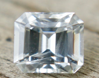 Natural Colourless Sapphire | Asscher Cut | 0.81 Carat | 5.20x4.60 mm | Loose Corundum | Engagement Rings | Sapphire Ring | Loose Gemstones