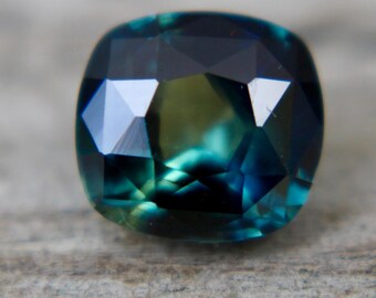 Natural Green Blue Sapphire | Cushion Cut | 6.47x6.10 mm | 1.60 Carat | Engagement Ring | Unheated Sapphire Gemstones | Sapphire Ring
