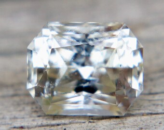 Natural White Sapphire 1.10ct – Ceylon, Emerald Cut, Unheated, Eye Clean Loose Gemstone for Fine Jewelry & Engagement Rings