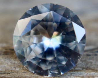 Natural White Sapphire | Unheated Untreated | Round Cut | 1.22 Carat | 7.18mm | Jewellery Making Gemstones