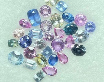 Natural Multi Coloured Sapphires Parcel | Round/Oval/Cushion/Pear Cuts | Pink/Blue/White/Purple/Yellow Colours | Jewellery Making Stones