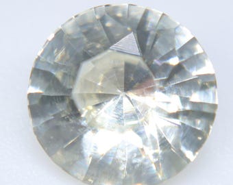 Natural White Ceylon Sapphire 1.34ct Round Cut, Unheated Untreated Loose Gemstone for Engagement Ring or Pendant