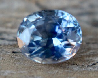 Natural Blue White Sapphire | Oval Cut | 7.15x5.95 mm | 1.60 Carat | LOOSE SAPPHIRE | Natural Bi Colour Gemstone | Natural Sapphire Gemstone