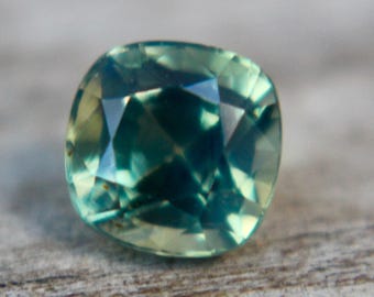 Natural Parti Green Sapphire | Cushion Cut | 1.04 Carat | 5.39x4.22 mm | Loose Sapphire | Unset | Unheated | Unique Sapphire | GEMSTONE