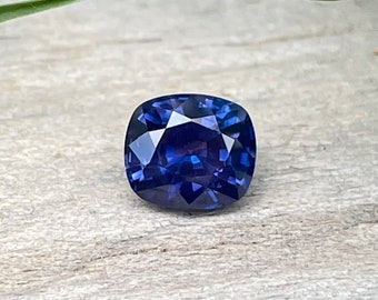 Natural Blue Purple Sapphire | Bi Coloured Sapphire | Cushion Cut | 1.31 Carat | 6.40x5.70 mm | Jewellery Making Gemstones