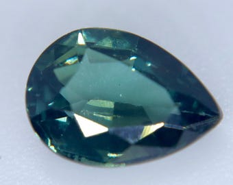 Natural Green Sapphire 1.15ct Pear Cut Australian Sapphire Unheated Loose Gemstone for Engagement Ring Custom Jewelry