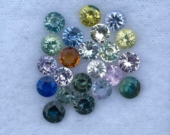 Natural Mix Coloured Sapphire Set 0f Gemstones | 4 - 4.5 mm | Loose Gemstones | Natural Earth Mined Gemstones | Unheated | 23 Pieces