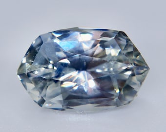 3.24 Ct Natural White Ceylon Sapphire, Unheated Elongated Cushion Cut Loose Gemstone