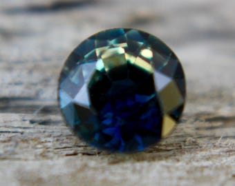 Natural Blue Green Sapphire | Round Cut | 5.00 mm | Unheated Untreated Sapphire | Engagement Rings | Sapphire Ring | Natural Sapphire |