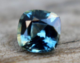 Natural Blue Green Sapphire | Cushion Cut | 5.06 mm | 0.76 Carat | Teal Sapphire | Unset Unheated Untreated Sapphire | Peacock Sapphire