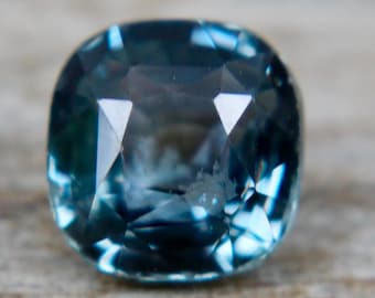 Natural Greenish Blue Sapphire | Cushion Cut | 5.45x5.30 mm | 1.12 Carat | Loose Gemstone | Engagement Rings | Self-made Jewellery