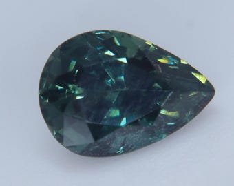 Natural Green Sapphire 1.05 Carat Pear Cut Australian Sapphire Loose Gemstone for Engagement Ring Jewelry Making