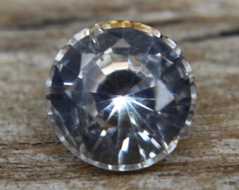 Natural White Sapphire | Round Cut | 6 mm | 1.08 Carat | Ethically Earth Sourced Genuine Gemstones | Jewellery Supplies