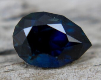 Natural Deep Blue Green Sapphire | Pear Cut | 8.72x6.18mm | 2.09 Carat | Unheated | Untreated | Bi Coloured SAPPHIRE