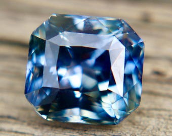 Natural Blue Yellow Bi-Color Ceylon Sapphire 5.01 ct Octagon Cut, Unheated Untreated Loose Sapphire, VVS Rare Gemstone
