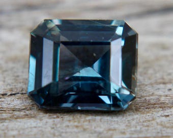 Natural Blue Green Sapphire | Emerald Cut | 5.67x4.80 mm | 0.80 Loose Corundum | NATURAL GEMSTONE | Earth Sourced Natural Sapphire Gemstones