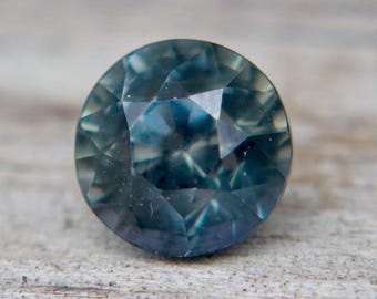 1.54ct Parti Sapphire Round — Madagascar, Unheated VS — Green-Blue Loose Gem for Engagement & Fine Jewelry