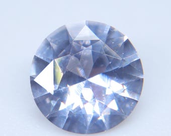 0.80ct Natural White Sapphire Round Cut Ceylon Loose Gemstone VVS Colorless Sapphire