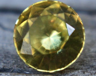 Natural Yellow Sapphire | Round Cut | 6.54 mm | 1.23 Carat | Eye Clean | Ceylon Sapphire | Loose Sapphire Gemstones