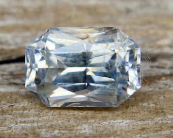 Loose White Sapphire | Emerald Cut | Colourless Sapphire | 6.83x4.70 mm | 1.22 Carat | Jewellery Making Supplies | Statement  Jewelries