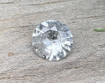 Natural White Sapphire | Unheated Untreated | Round Cut | 1.22 Carat | 7.18mm | Jewellery Making Gemstones