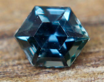 Natural Blue Green Sapphire | Hexagon  Cut  | 5.25x5.00  mm | 0.83 Carat | Sapphire | Loose Bi Coloured Sapphire | Engagement Ring