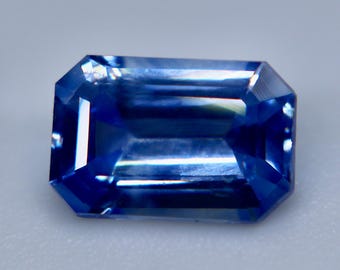 Natural Blue Sapphire 1.42ct Emerald Cut Ceylon Gemstone, VS Heated Loose Sapphire for Engagement Ring and Bespoke Jewelry