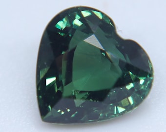 Heart Cut Green Sapphire: 1.24 Carat Loose Gemstone