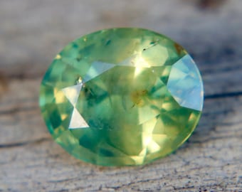 1.15 Carat Natural Parti Sapphire | Green Yellow Oval Cut | Unheated Ceylon Gemstone | Sapphire Pal