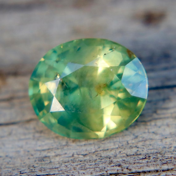 Carat Natural Parti Sapphire Green Yellow Oval Cut