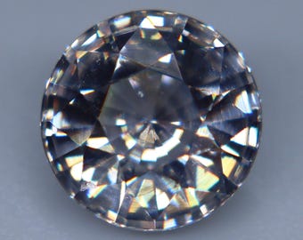 Natural White Sapphire 1.43ct Round Cut, Unheated Ceylon Gemstone with Soft Pink Hue