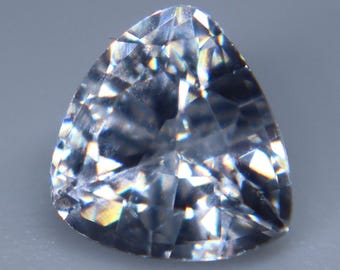 Ceylon White Sapphire: 0.85 Carat Trillion Cut Gemstone