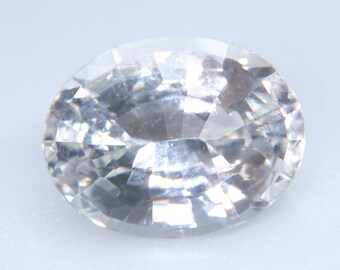 Natural White Sapphire 1.87 Ct Oval Cut Ceylon Unheated Loose Gemstone for Engagement Ring or Bespoke Jewelry