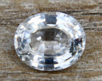 Natural White Sapphire | Oval Cut | 6.78x5.73 mm | Colourless Sapphire | Engagement Rings  Wedding Bands | Crystals | Stones | Jewellery