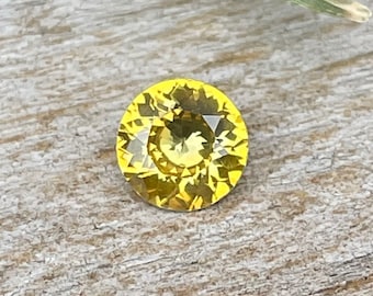 Natural Yellow Blue Sapphire | Round Cut | 0.57 Carat | 5 mm | Engagement Ring  | Wedding Bands | Birth Stones | Birth Day Gifts | Ideas