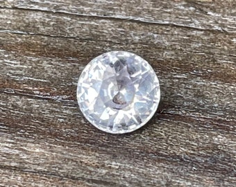 Natural White Sapphire With Slight Pink Hue | Round Cut | 6.40 mm | 1.43 Carat | Loose Gemstones | Unheated Sapphire | Engagement Rings