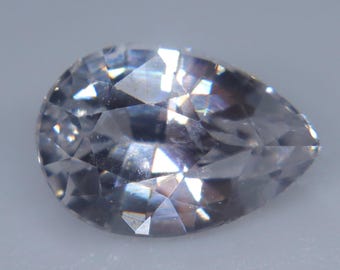 Natural White Sapphire 1.05ct Pear Cut, Unheated Ceylon Loose Gemstone for Ring