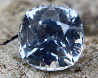 Natural White Sapphire | Cushion Cut | 5.09 mm | 0.81 Carat | Loose Sapphire | Unset Unheated Untreated Sapphire Gemstone | Genuine Sapphire