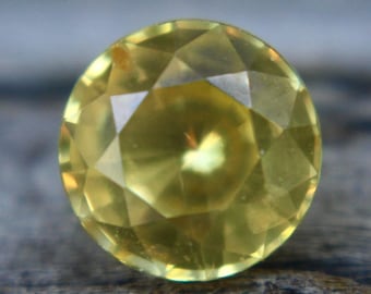 Natural Yellow Sapphire | Round Cut | 6.36 mm | 1.37 Carat | Eye Clean | Ceylon Sapphire | Loose Sapphire Gemstones