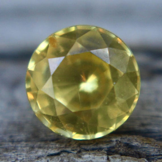 Natural Yellow Sapphire Round Cut Mm Carat Eye