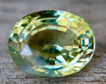 Natural Green Sapphire 1.43 Ct Unheated Oval Cut Ceylon Loose Sapphire Gemstone for Engagement Ring Jewelry