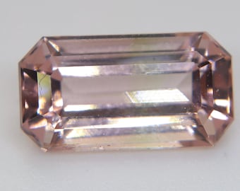 Natural Pale Pink Tourmaline 4.35 ct Emerald Cut, Untreated Madagascar Loose Gemstone, Pink Green Tourmaline for Ring Pendant