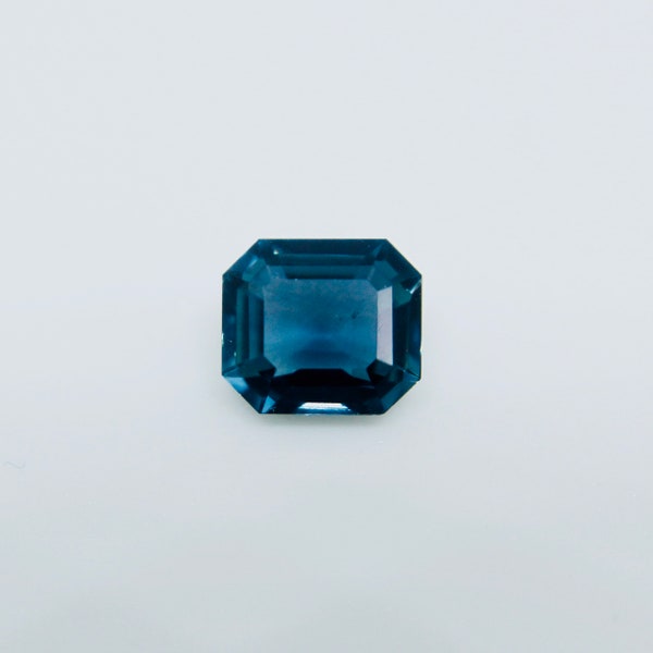 Natural Peacock Sapphire | Blue Green Sapphire | Emerald Cut | 6.35mm | 1.30 Carat | Unheated | Untreated | Clean