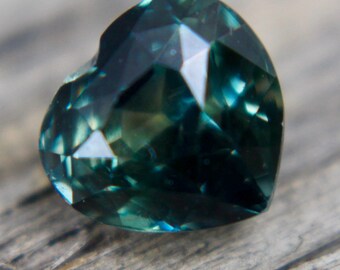 Natural Teal Sapphire | Blue Green Sapphire | Heart Cut | 2.30 Carat | 7.50x6.90 mm | Engagement Rings  Sapphire Rings | Wedding Rings