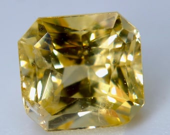 Natural Unheated Yellow Sapphire 2.00Ct Radiant Cut | Ceylon Yellow Sapphire | Loose Gemstone | Engagement Ring Stone