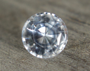 Natural White Sapphire | Round Cut | 6.39 mm | 1.13 Carat | Ethically Earth Sourced Genuine Gemstones | Jewellery Supplies