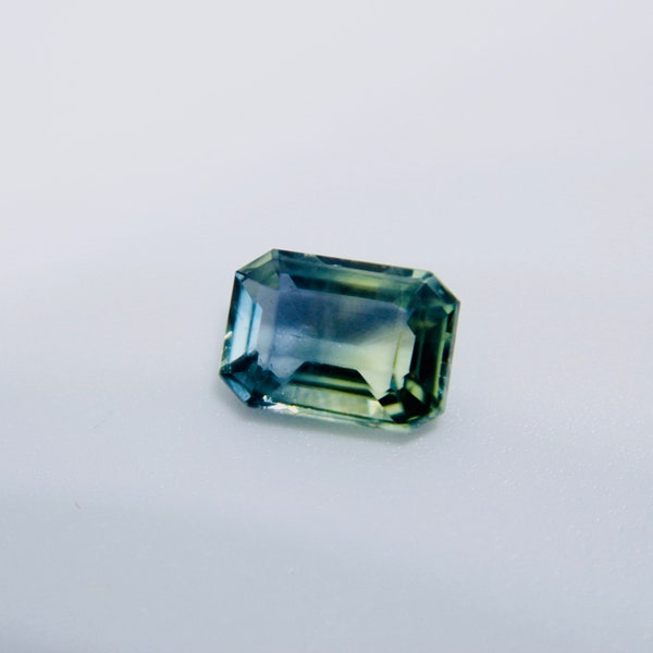 Natural Parti Green Sapphire |  Emerald Cut |  8.57 mm |  2.10 Carat | Loose | Unset | Unheated | Untreated |