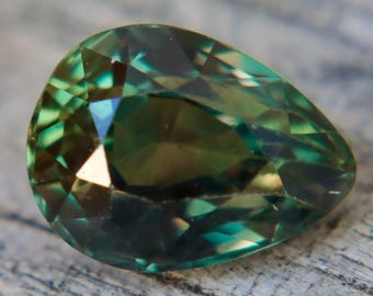 Natural Australian Green Sapphire 1.21 Carat Pear Cut | Untreated Loose Sapphire | Rare Earth Mined Gemstone | Engagement Ring Stone
