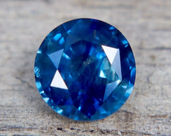 Natural Greenish Blue Sapphire 1.02ct Round Cut | Heated Loose Gemstone | Certified Sapphire for Engagement Rings